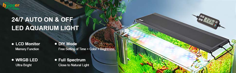 hygger Auto On Off LED Aquarium Light - hygger